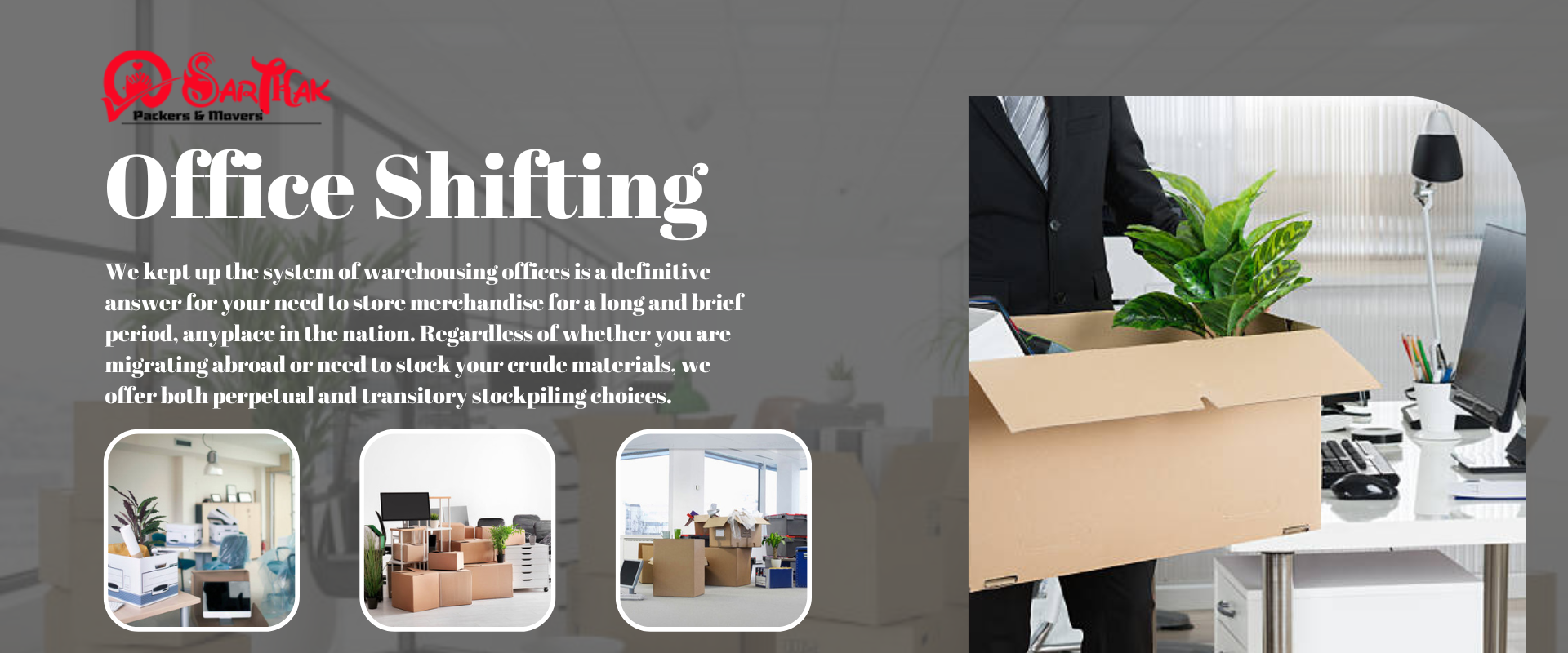 Office Shifting — Website Banner design by Abhijit